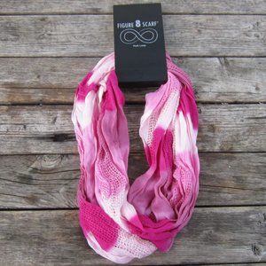 NWT Figure 8 Infinity Scarf Pink/White Balayage